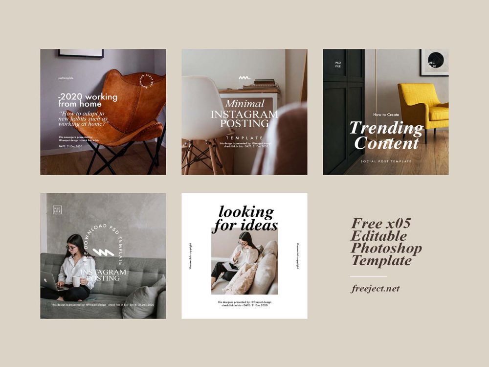 Free Comfy Social Media Post Photoshop Template 2