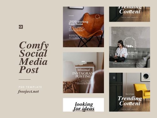 Free Comfy Social Media Post Photoshop Template