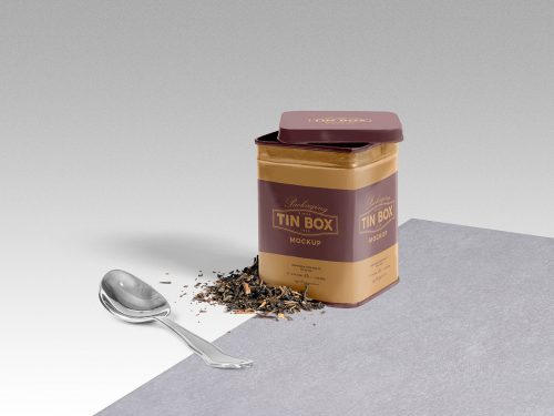 Free Cool Packaging Tin Box Mockup PSD