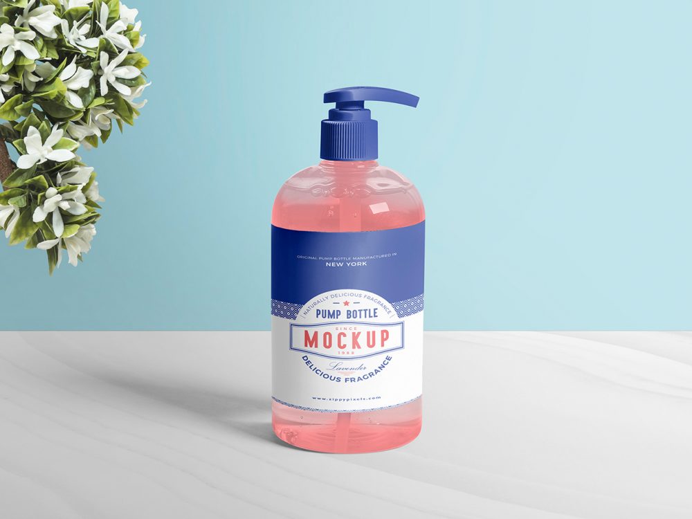 Free Dispenser Pump Bottle Mockup