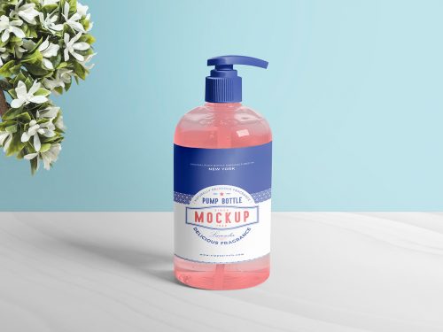 Free Dispenser Pump Bottle Mockup