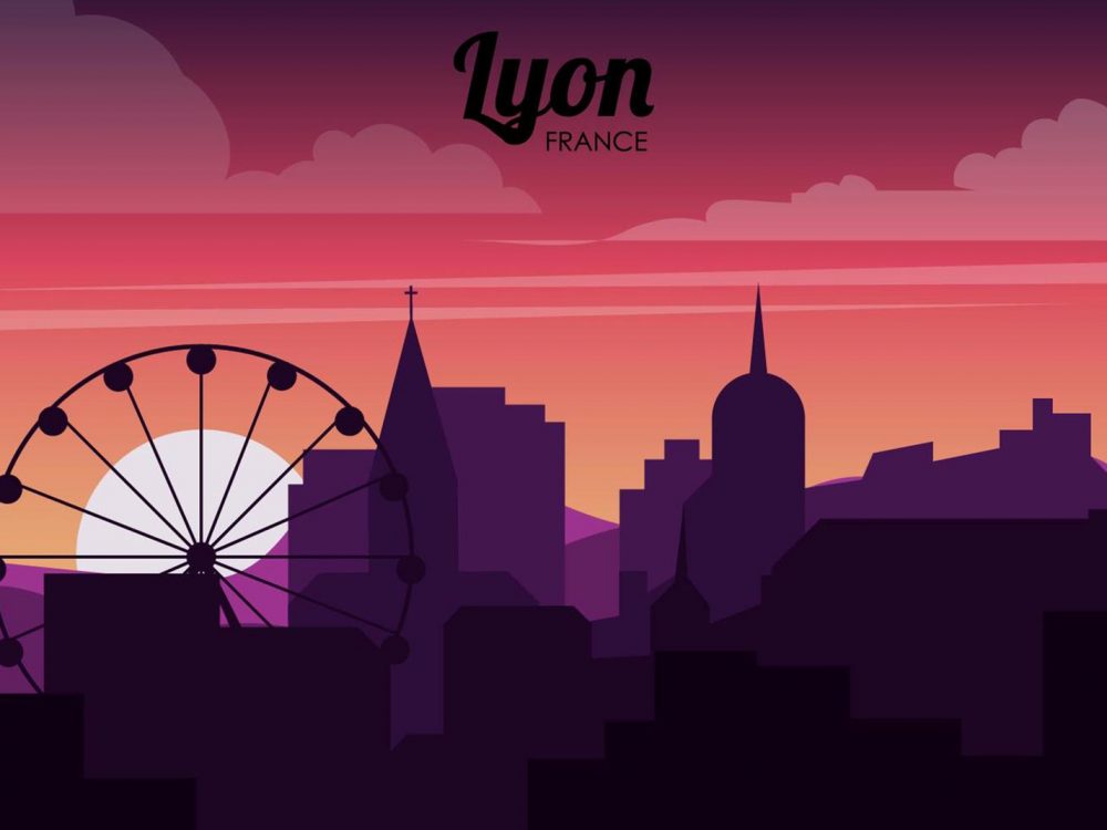 Free Lyon Landmarks Illustration