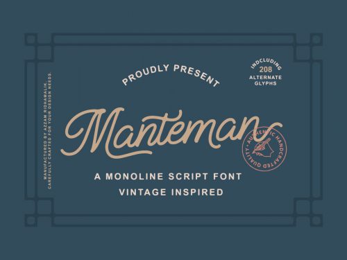 Free Manteman Monoline Script Font