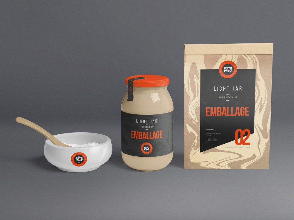 Free Packaging Jar Mockup