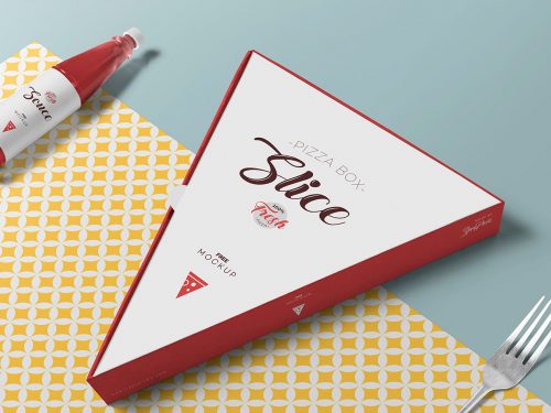 Free Pizza Slice Box Mockup
