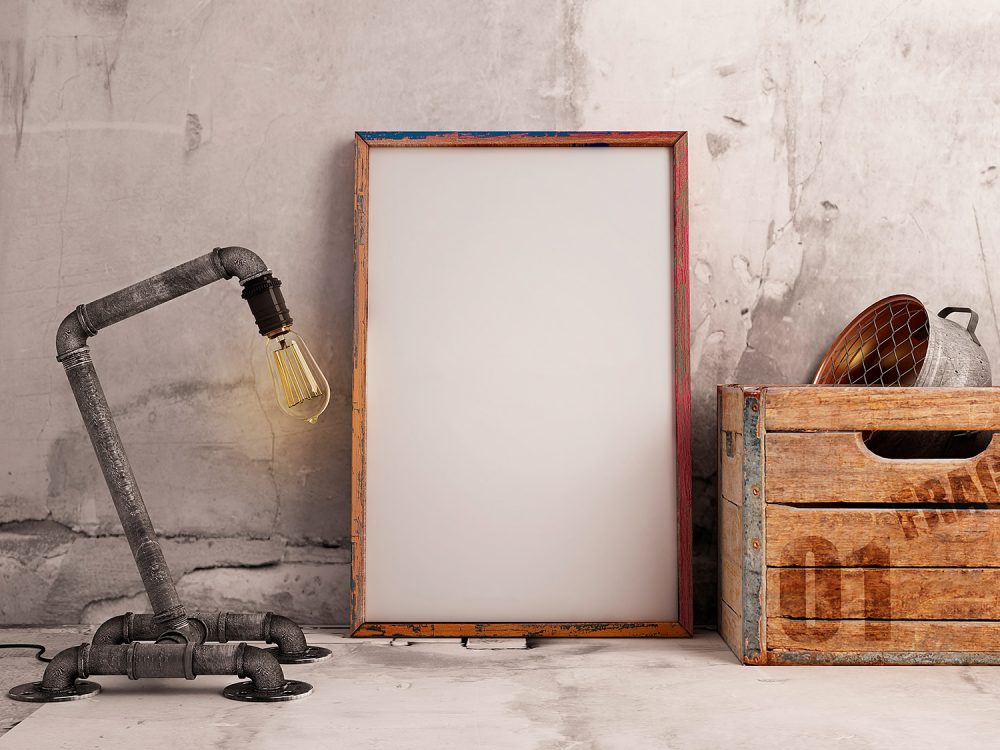 Free Poster Frame Mockup Industrial Style