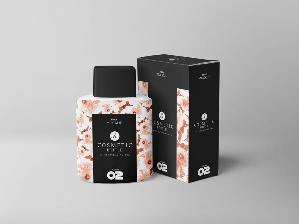 Free Realistic Cosmetic Bottle Mockup