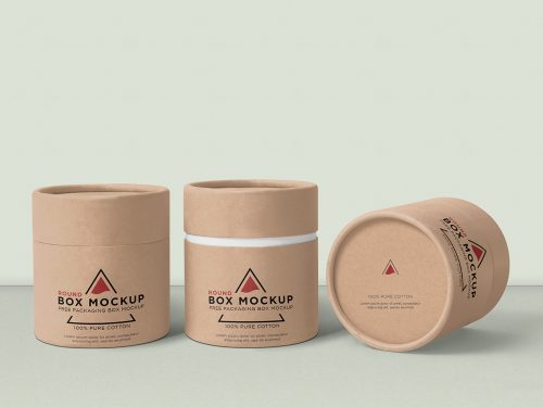 Free Round Box Mockup