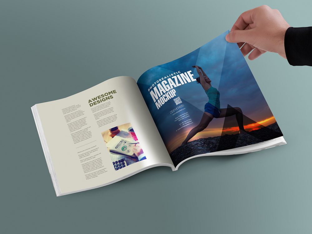 Free Square Magazine Mockup