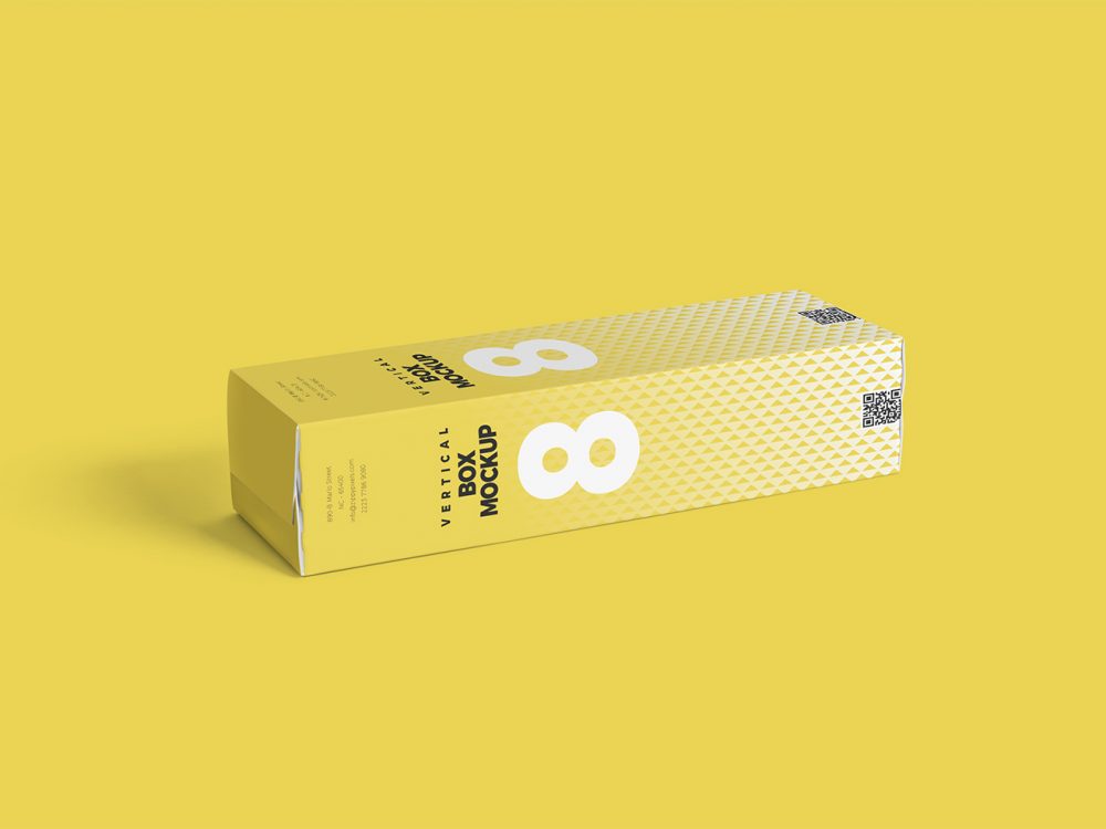 Free Vertical Box Mockup