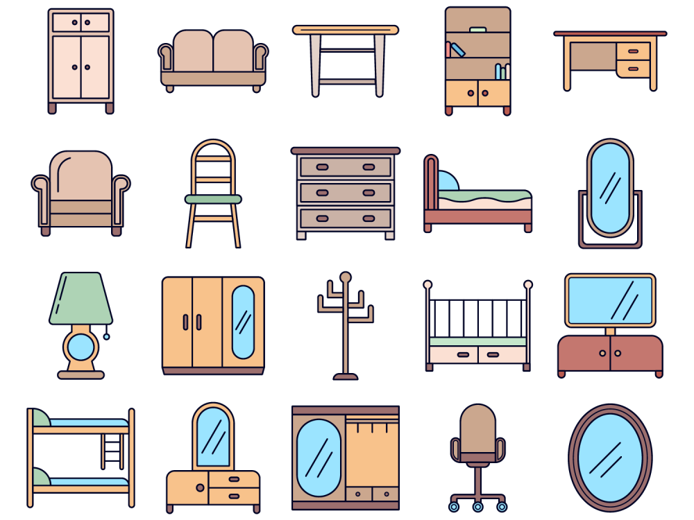 Furniture Free Vector Icon Set
