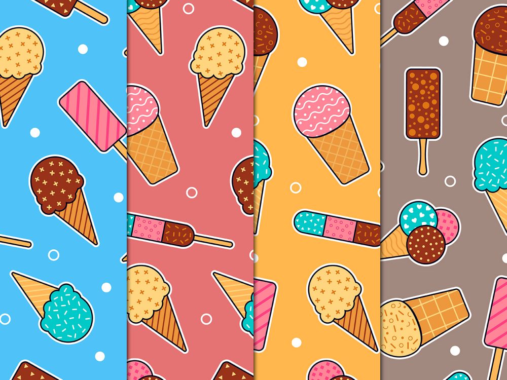 Ice Cream Seamless Patterns