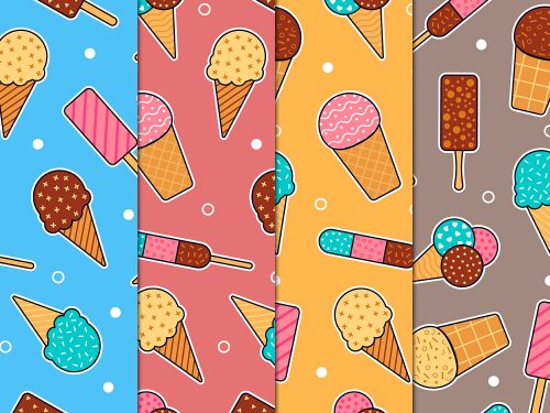 Ice Cream Seamless Patterns