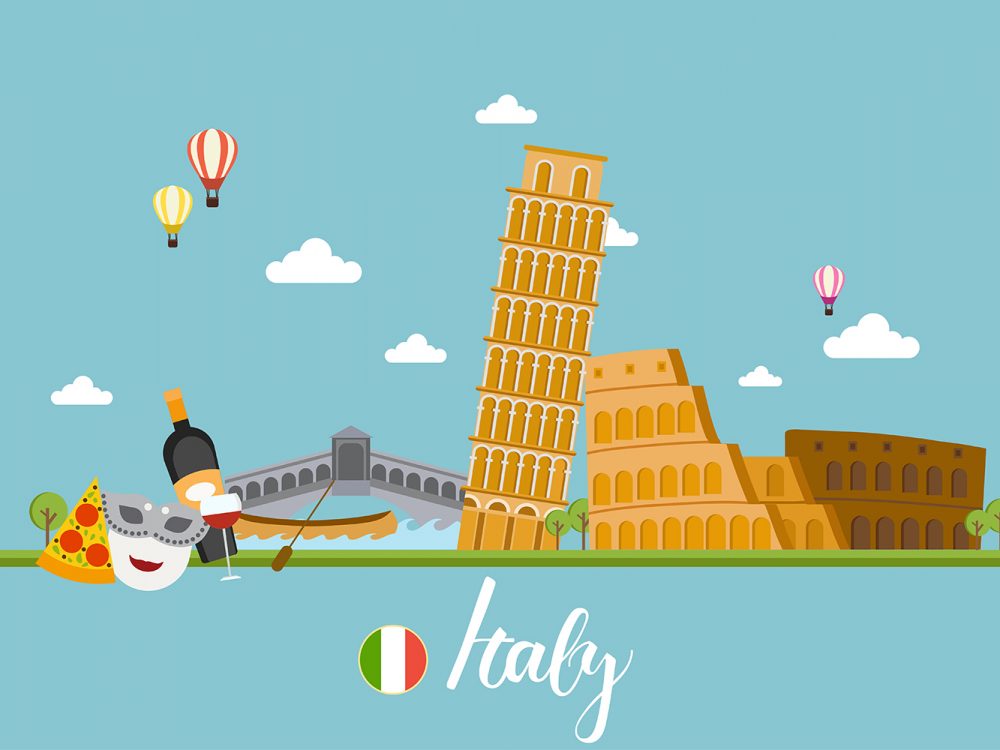 Italy Travel Landscape Illustration