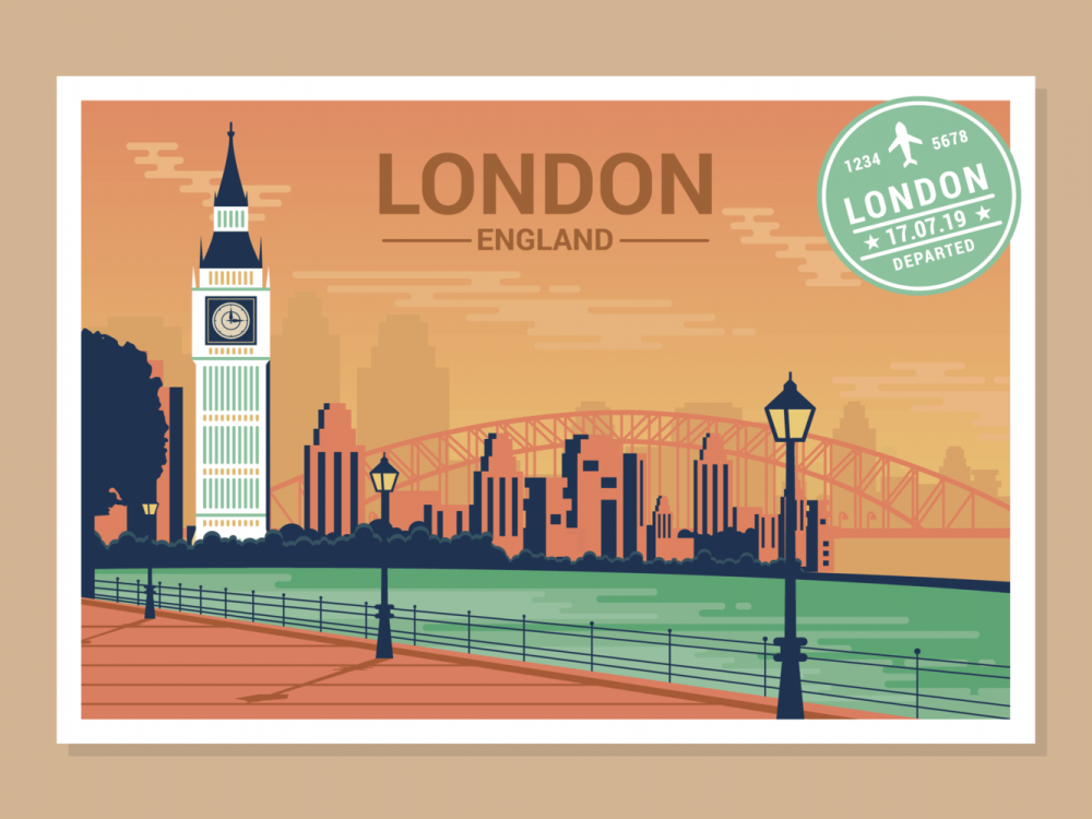 London Postcard Illustration