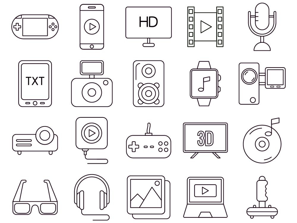 Multimedia Vector Free Icon Set 2