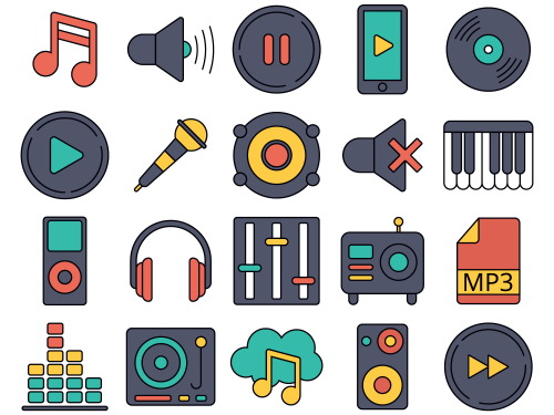 Music Vector Free Icon Set