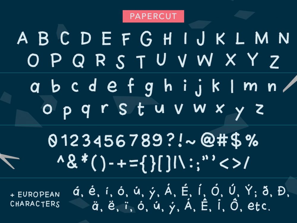 Papercut Display Font Demo