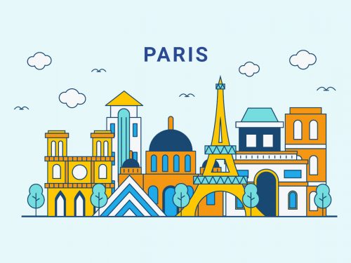 Paris City Skyline Illustration