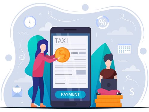 Paying Taxes via Smartphone Free Illustration