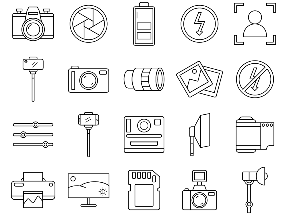 Photo Free Vector Icon Set 2