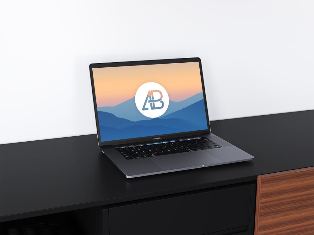 Realistic Space Grey MacBook Pro Mockup