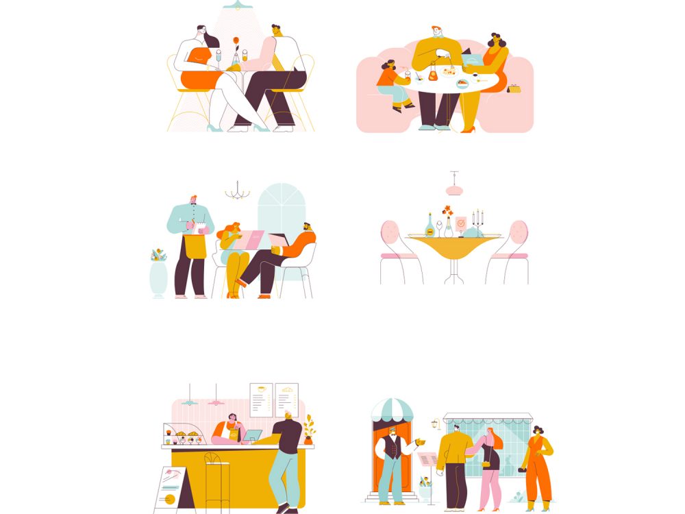 Restaurants & Dining Illustrations
