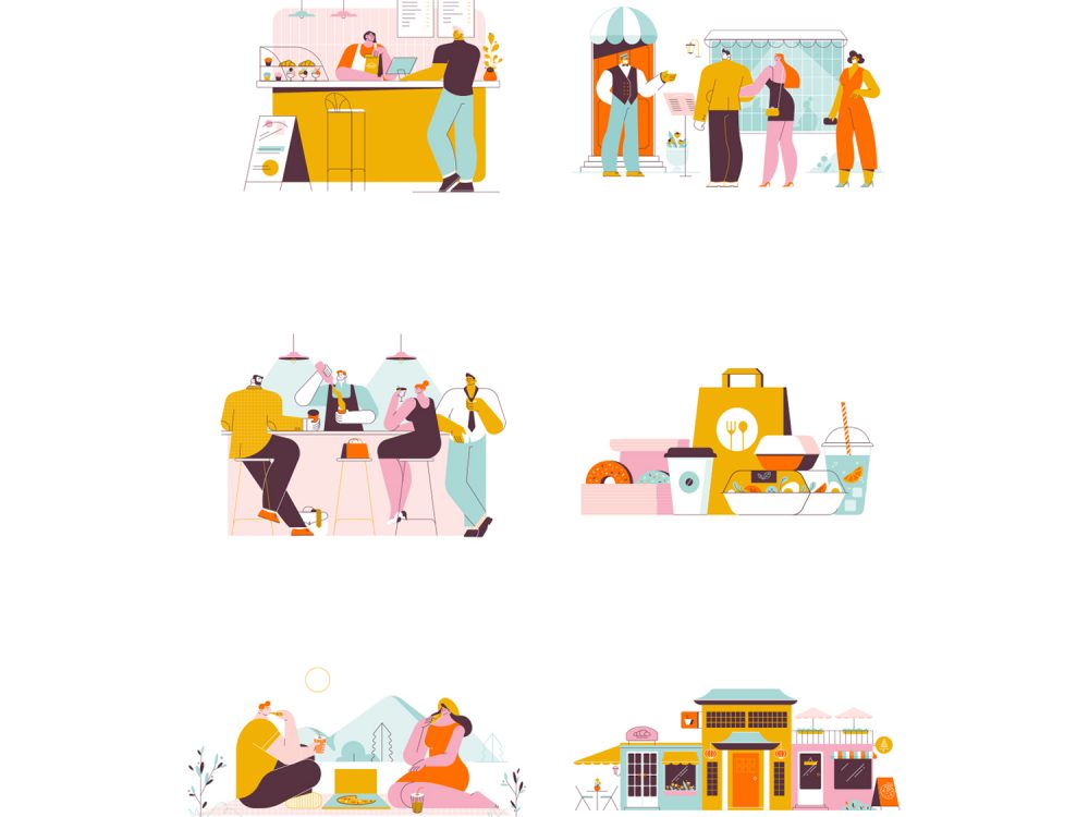 Restaurants & Dining Illustrations 2