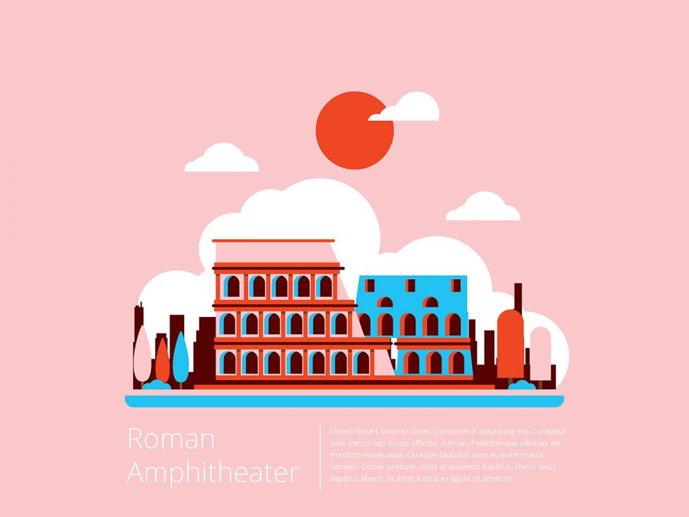 Roman Amphitheater Vector Illustration