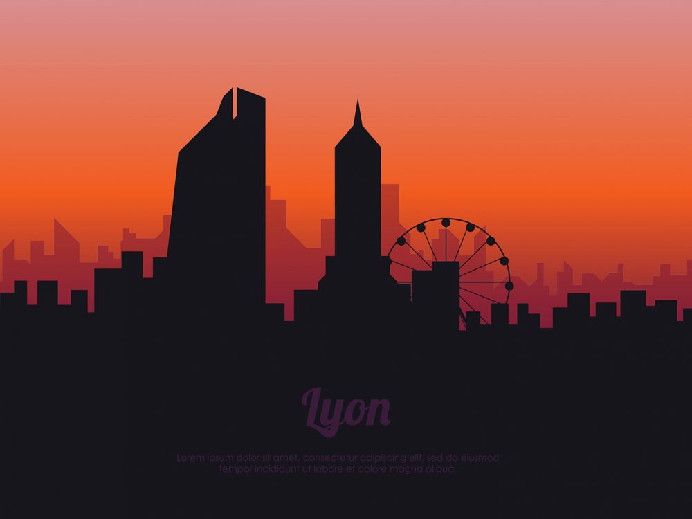 Silhouette of Lyon City