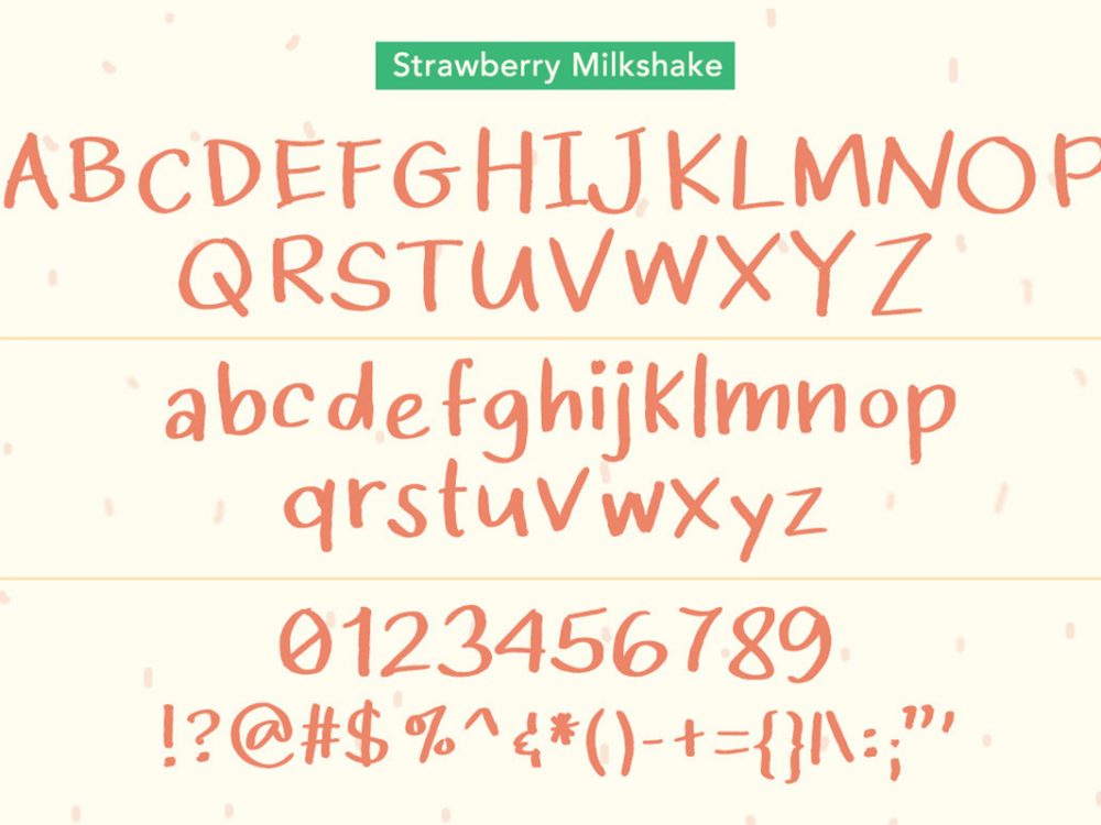 Strawberry Milkshake Font Demo