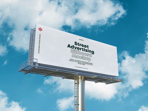 Street Advertising Billboard Mockup