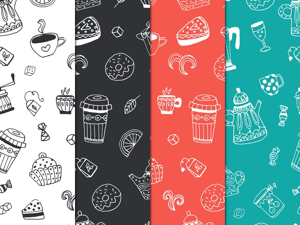 Tea Time Vector Seamless Free Pattern