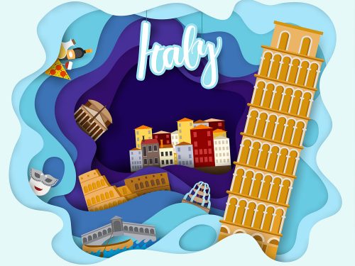 Tourist Travel Italy Illustration