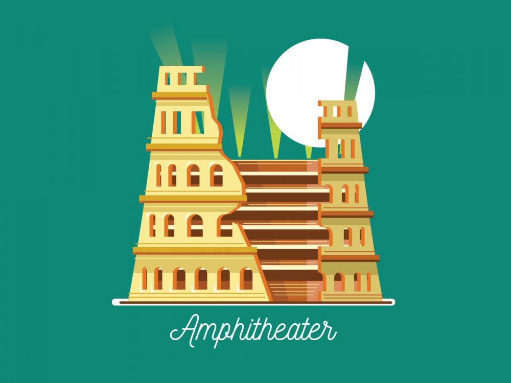 Vector Illustration of the Amphitheater in Flat Style
