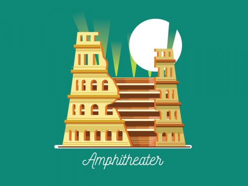 Vector Illustration of the Amphitheater in Flat Style
