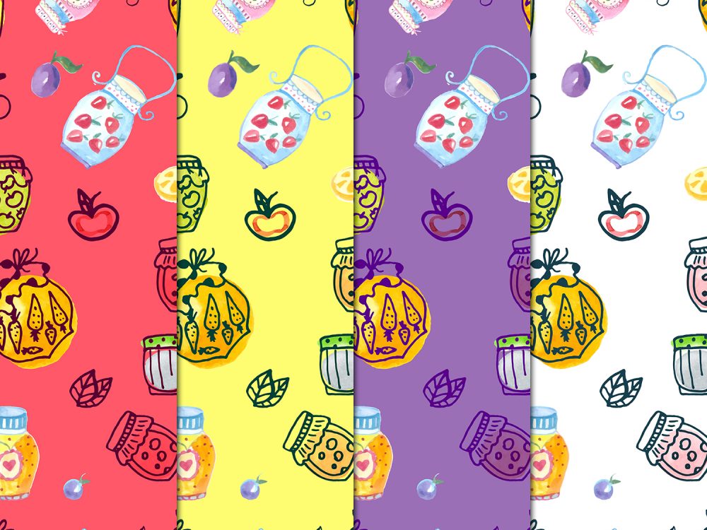 Watercolor Jam Vector Seamless Free Pattern