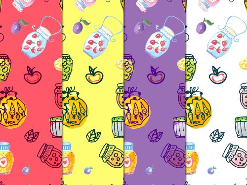 Watercolor Jam Vector Seamless Free Pattern