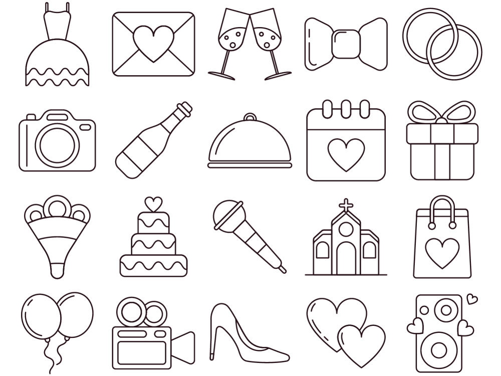 Wedding Vector Free Icon Set 2