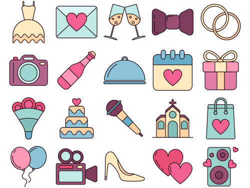 Wedding Vector Free Icon Set