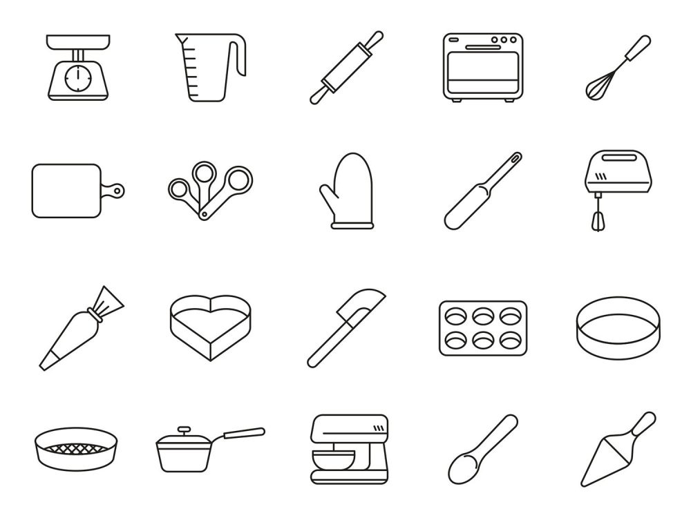 20 Baking Tools Vector