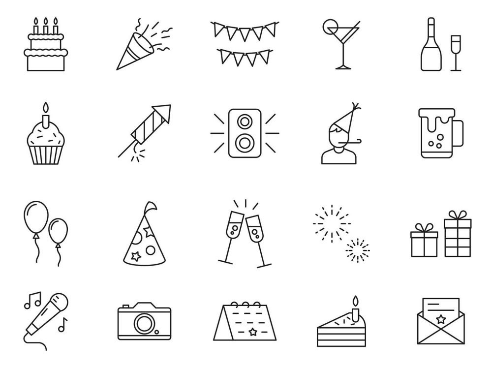 20 Birthday Vector Icons