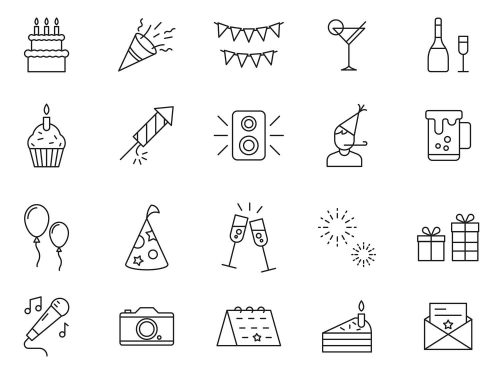 20 Birthday Vector Icons