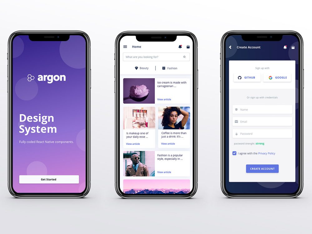 Argon Mobile UI Kit