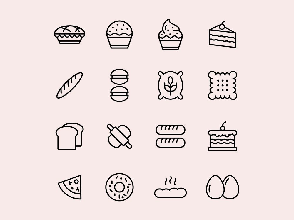 Bakery Products Vector Icons