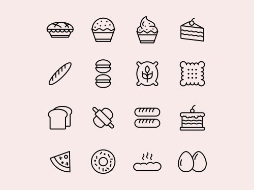 Bakery Products Vector Icons