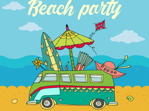 Beach Party Free Vector Illustration