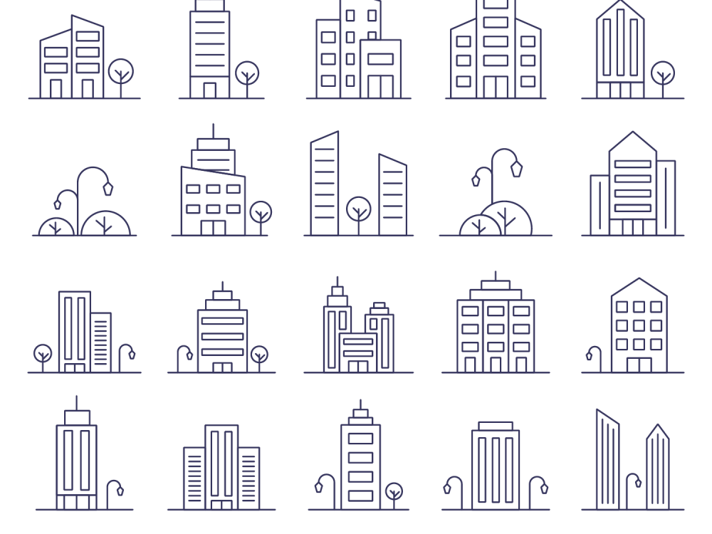 Buildings Vector Free Icon Set 2