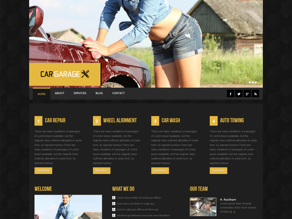 Car Garage automobile Mobile Website Template
