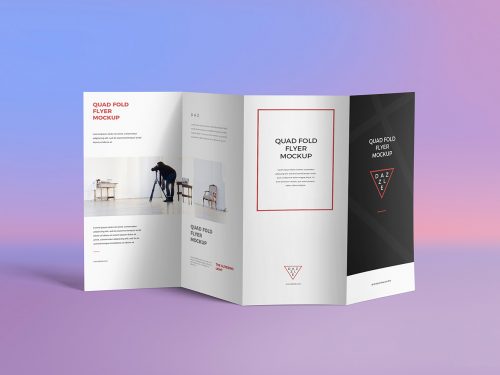 Free 4 Fold Brochure Mockup